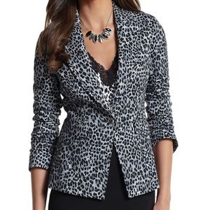 White House Black Market Leopard Print Jacket Sz 8. Trendy and well made.